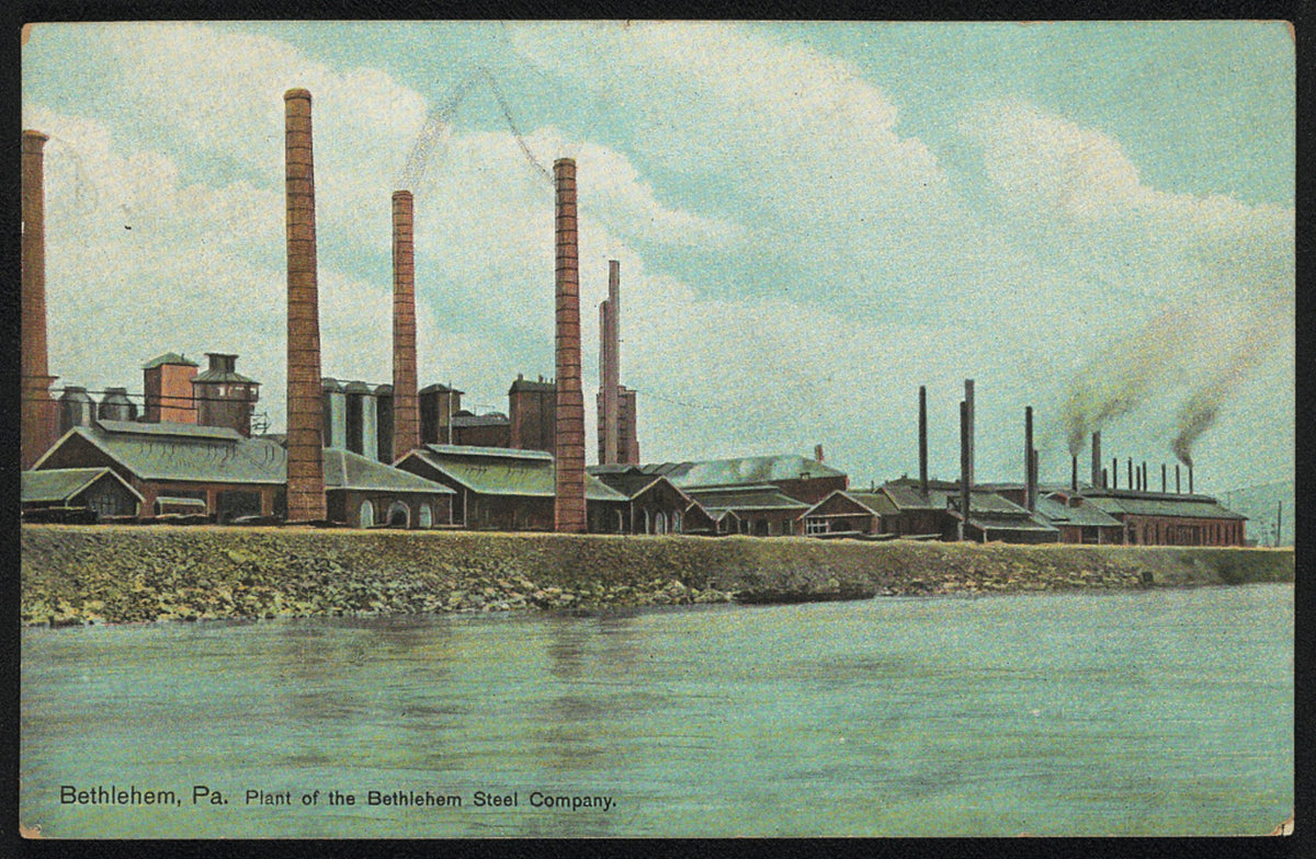Bethlehem, Pa. Plant of the Bethlehem Steel Company vintage postcard
