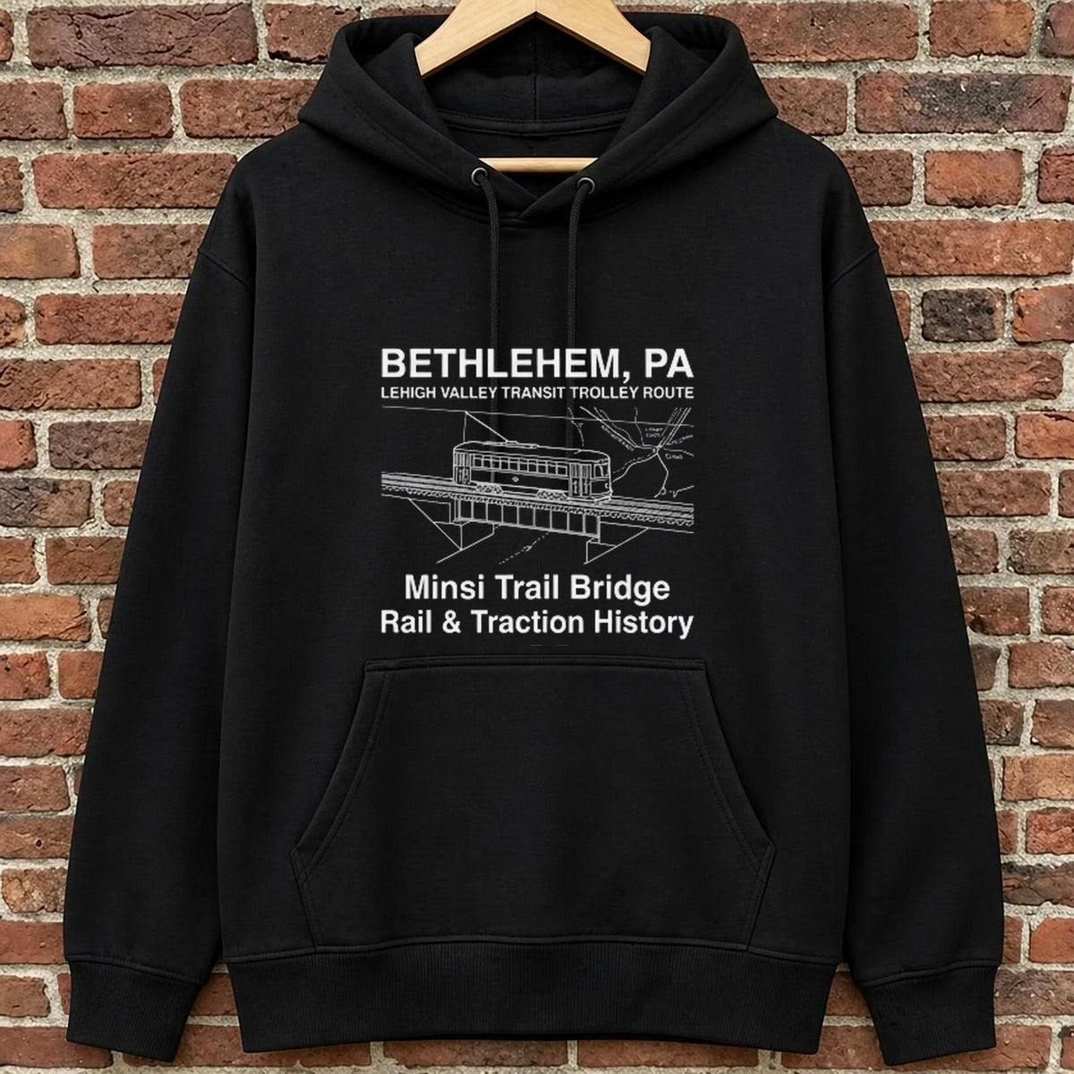 Bethlehem — Minsi Trail Bridge Trolley black hoodie