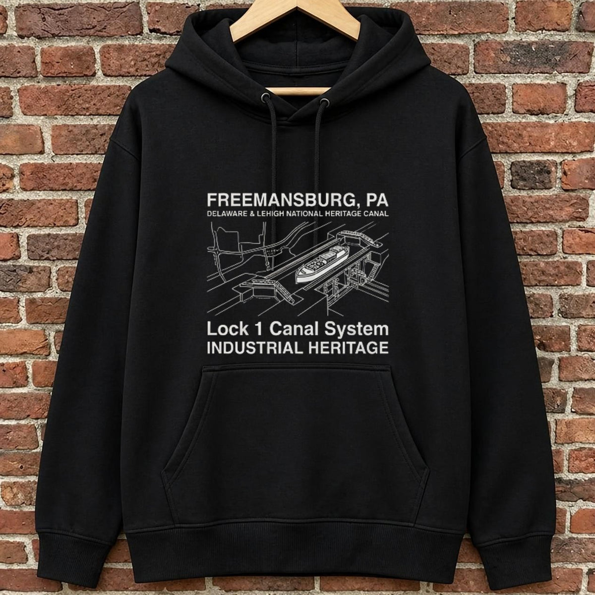 Freemansburg Lock 1 — Canal System black hoodie