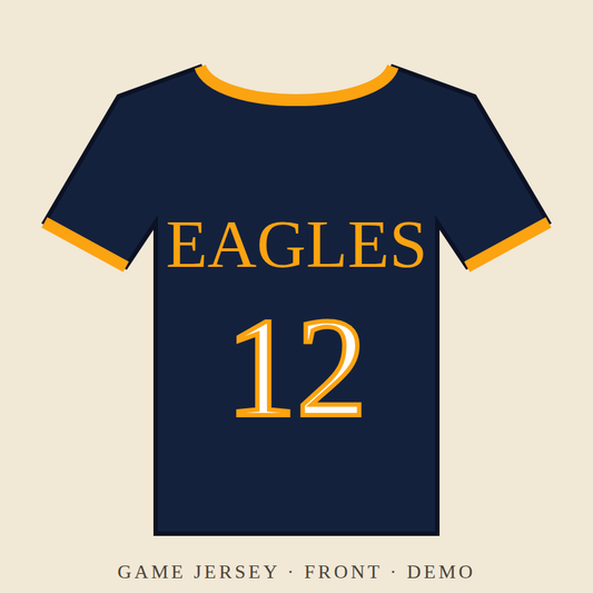 Eagles U12 game jersey front (demo)