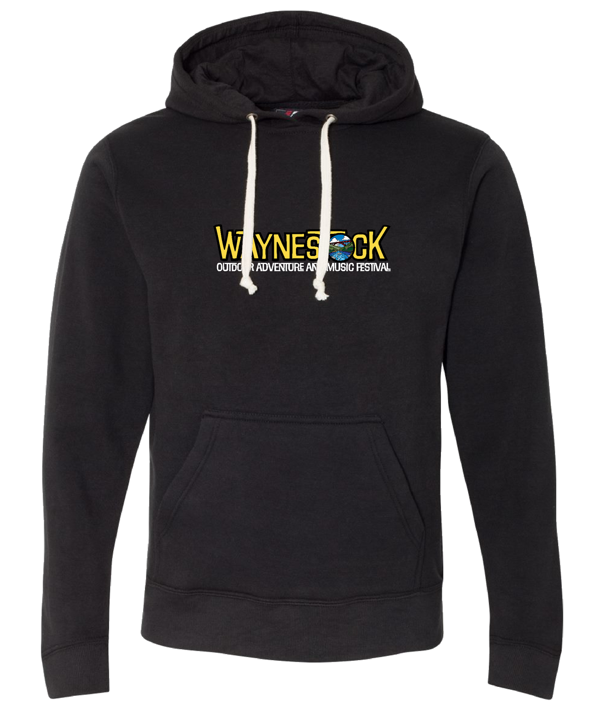Waynestock 2027 Black Hoodie - Front