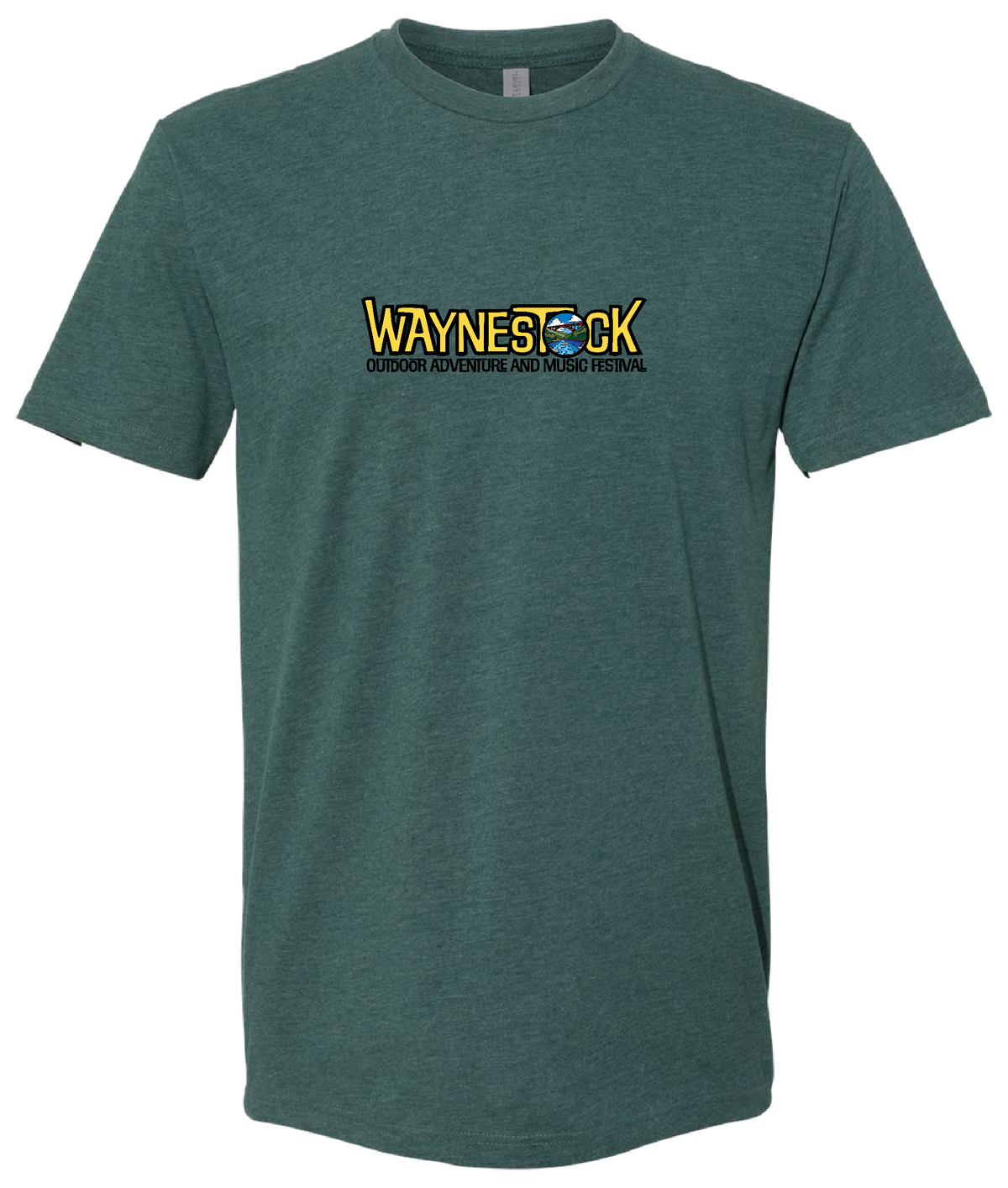 Waynestock 2027 Heather Forest Green Tee - Front