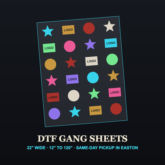DTF gang sheets 22 inch wide