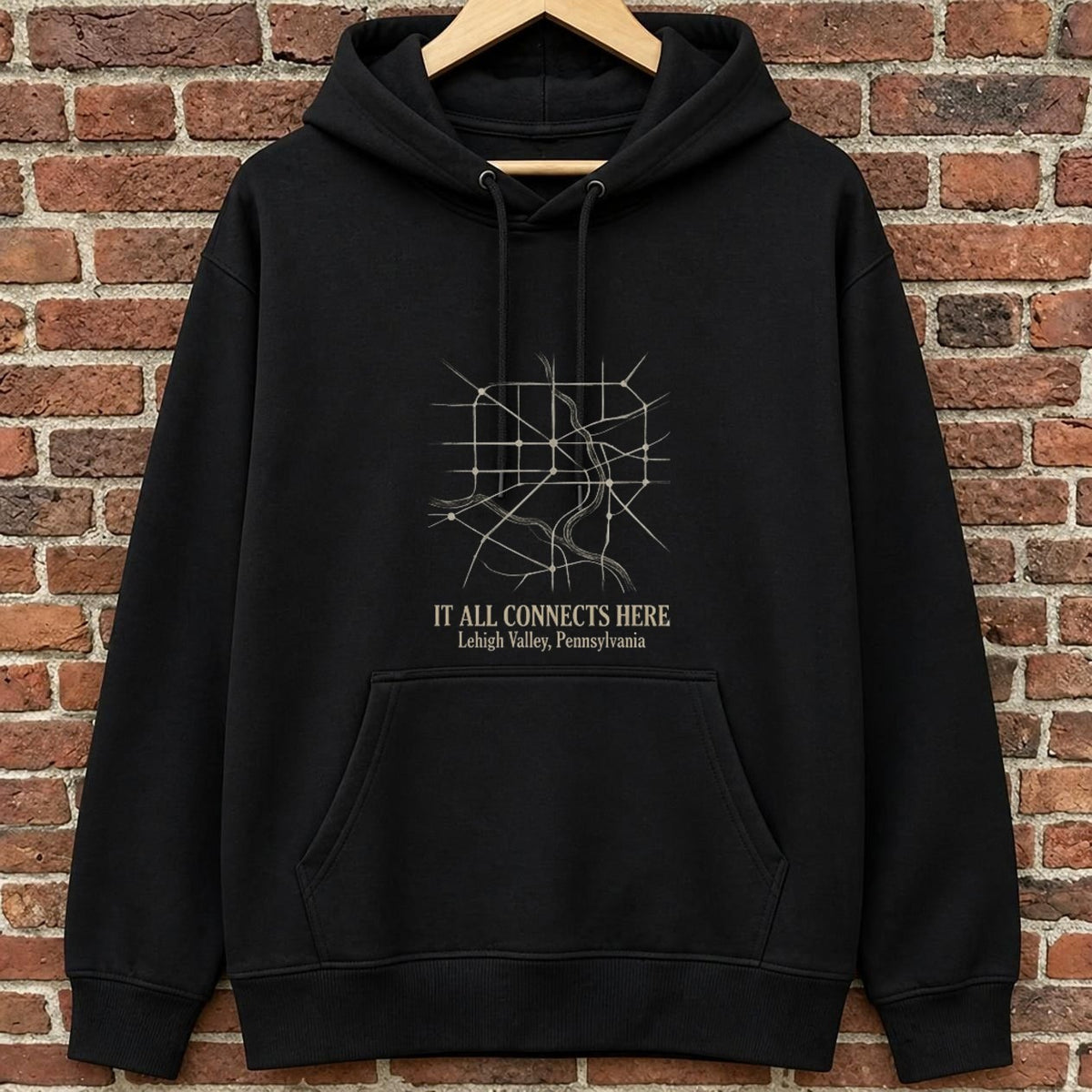 It All Connects Here — Lehigh Valley black hoodie