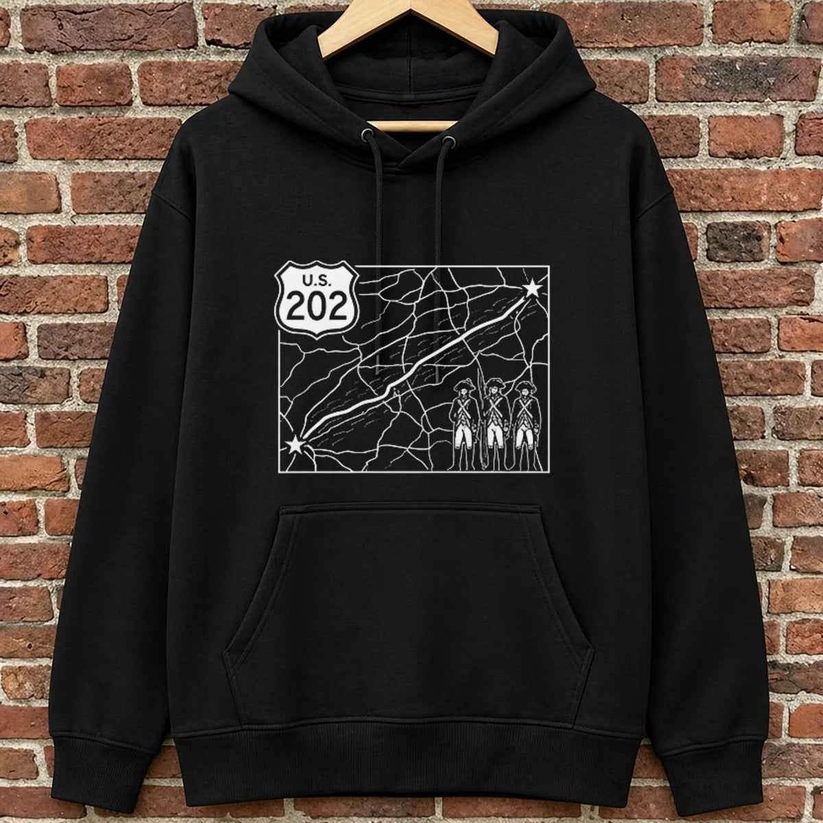 Route 202 — Army Road black hoodie