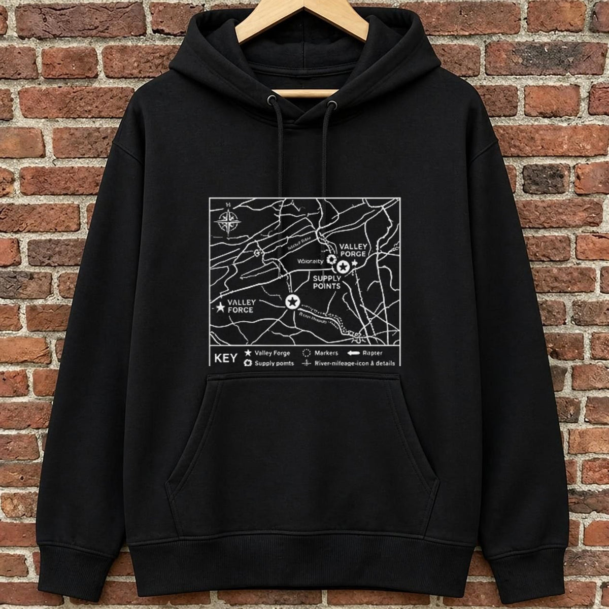 Strategic Lehigh Valley Map black hoodie