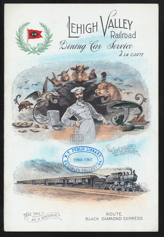 Lehigh Valley Railroad Dining Car Service menu cover