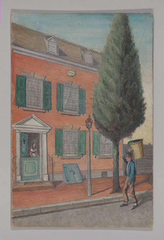 Mutual Insurance rowhouse folk art painting