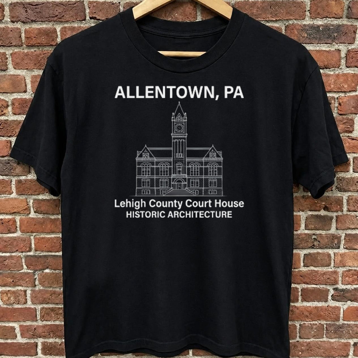 Allentown — Lehigh County Court House black t-shirt