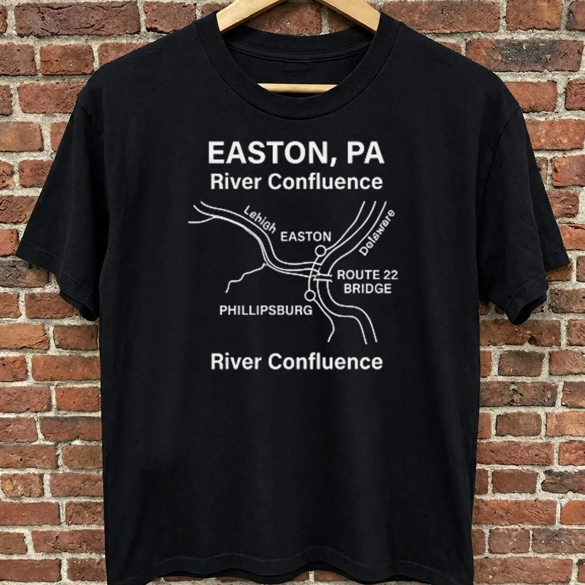 Easton — River Confluence black t-shirt