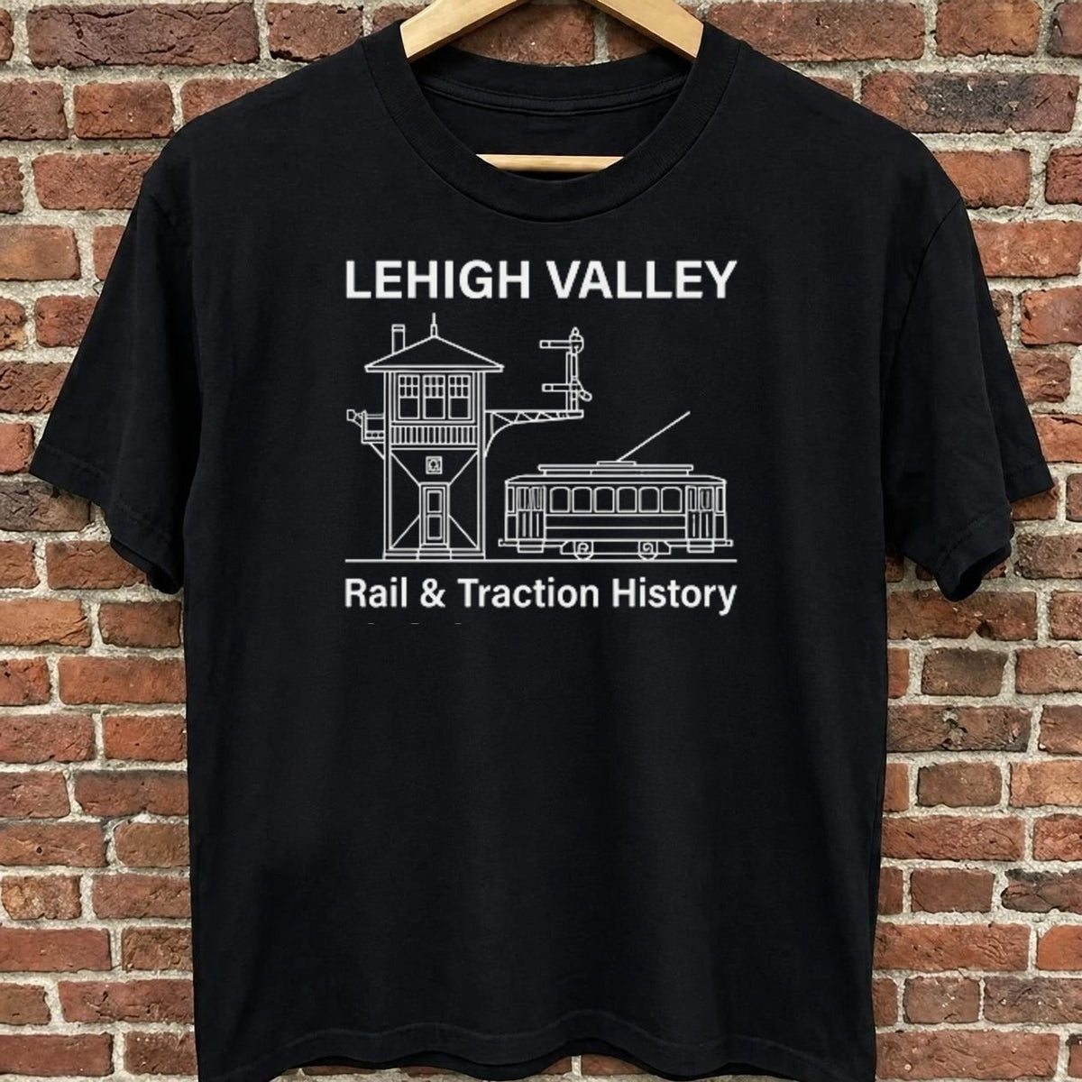 Lehigh Valley — Rail & Traction History black t-shirt