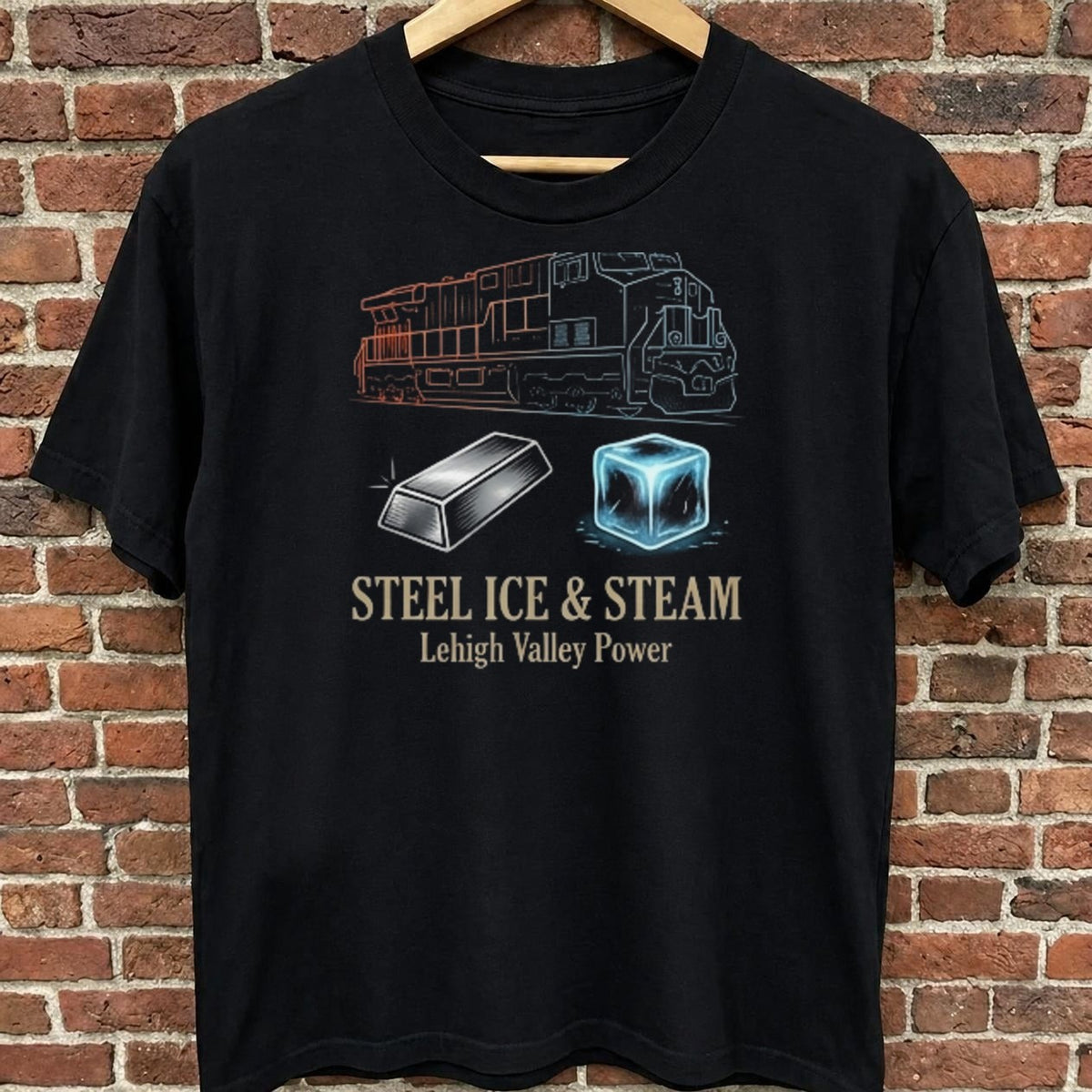 Steel, Ice & Steam — Lehigh Valley Power black t-shirt