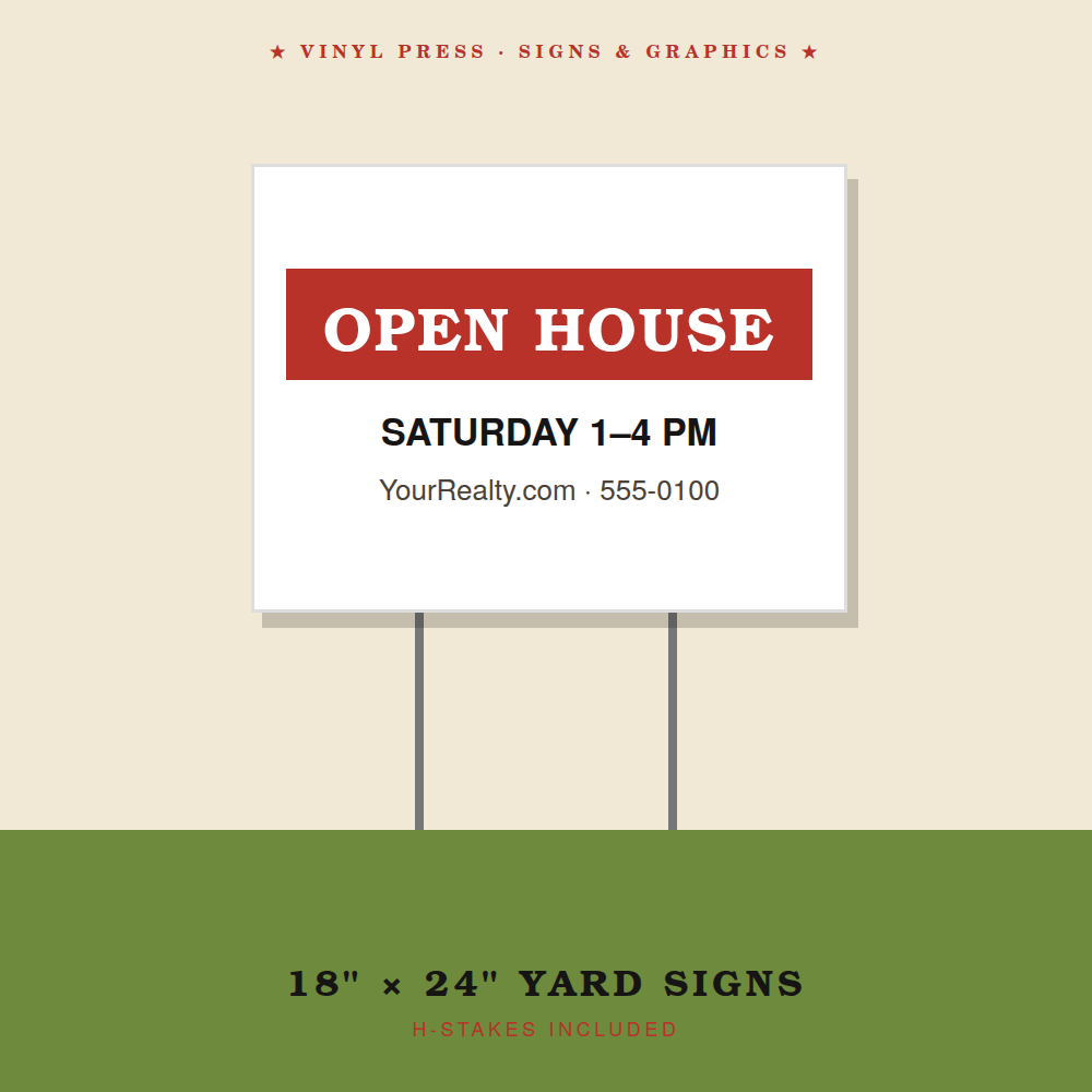 18 x 24 yard sign with H-stake