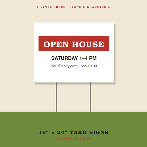 Custom yard signs with H-stakes, bulk packs printed for Easton PA and the Lehigh Valley